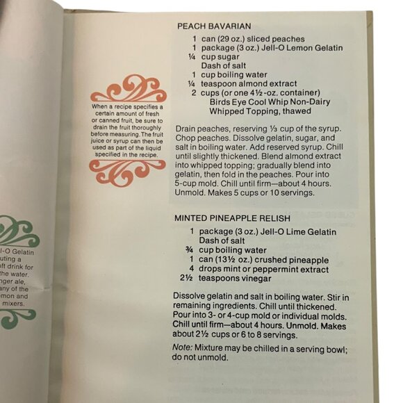 The New Joys Of Jell-O Recipe Book Cookbook 3rd Edition 1975 Hardcover - Picture 5 of 9
